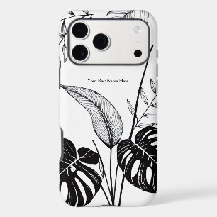 Black & white botanical line art prints