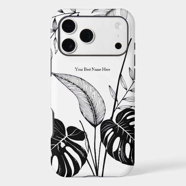 Black & white botanical line art prints (Back)