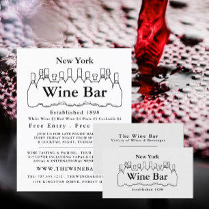 Black & White Bottles, Wine Bar/Winery Advertising Flyer