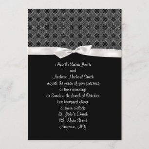 Black White Bow Invitation