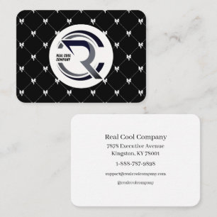 Black & White Bow Monogram Business Card