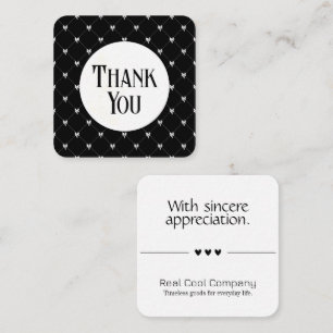 Black & White Bow Monogram Thank You Card
