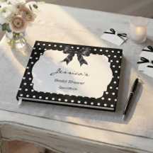 Black & White Bow Polka Dots Bridal Shower