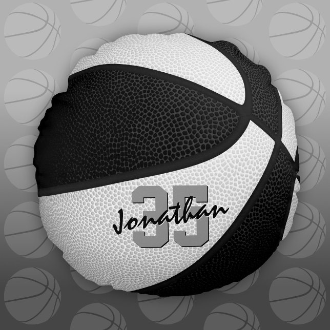black white boys girls team colours basketball round cushion (Creator Uploaded)