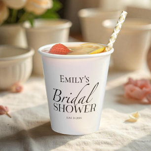 Black & White Bridal Shower Napkins Paper Cups