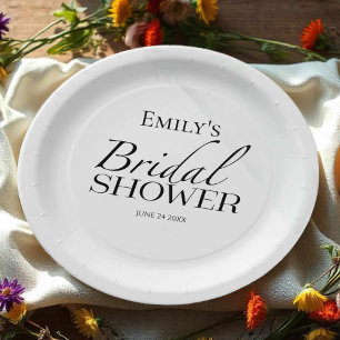 Black & White Bridal Shower  Paper Plate