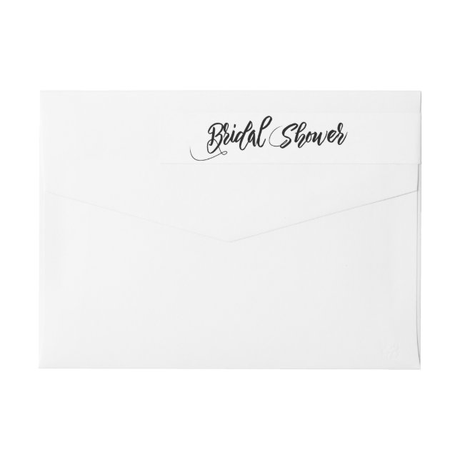 Black White Bridal Shower Wrap Around Label (Back)