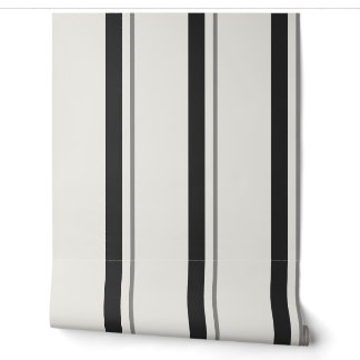 Black & White Broad French Mattress Ticking Wallpaper