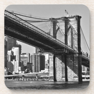 Black & White Brooklyn Bridge New York City Coaster