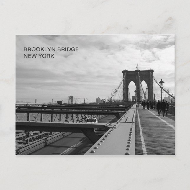 Black White Brooklyn Bridge - NY New York nr 1 Postcard (Front)