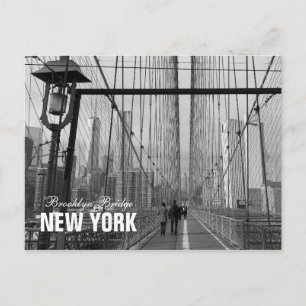 Black White Brooklyn Bridge - NY New York nr 2 Postcard