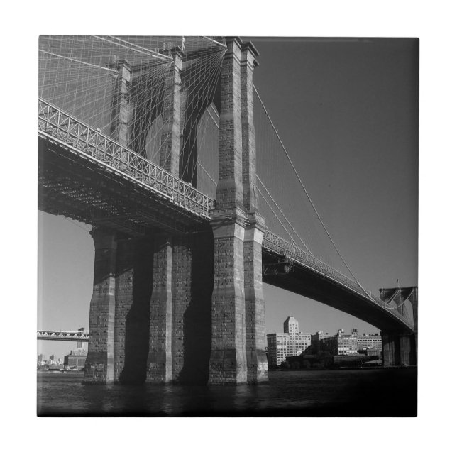 Black & White Brooklyn Bridge Tile (Front)