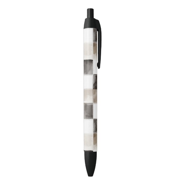 Black White Brown Squares Ink Pen (Bottom (Vertical))