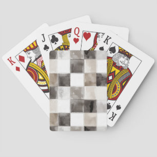 Black White Brown Squares Playing Cards