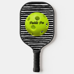 Black, White Brush Stripes Paddle Pro/ Princess
