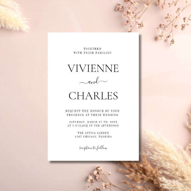 Black & White Budget Guiet Clean Wedding Invitation (Creator Uploaded)