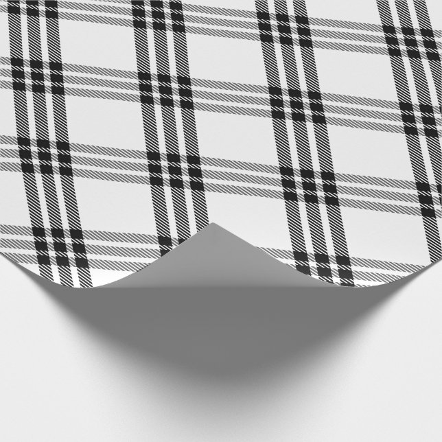 Black & White Buffalo Check Wrapping Paper (Corner)