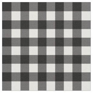 Black & White Buffalo Chequered Plaid Rustic Fabric