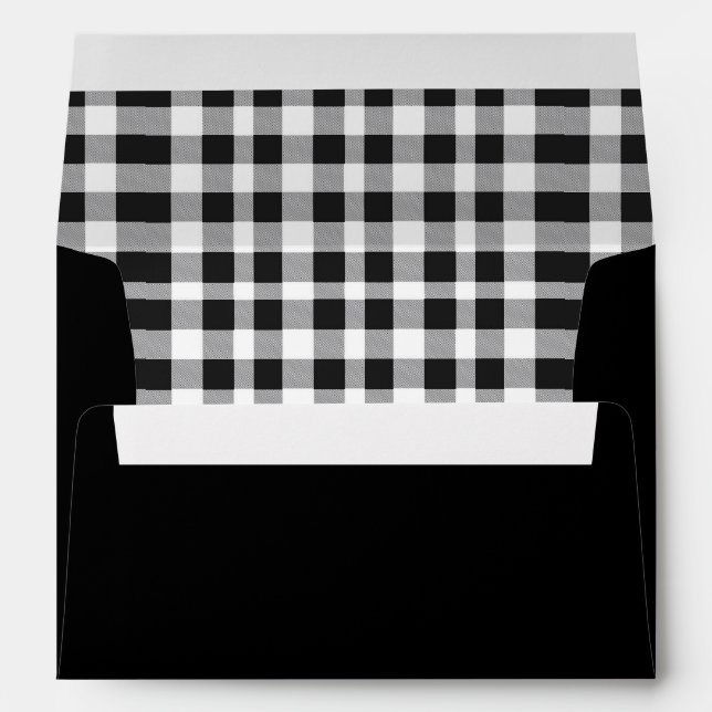 Black & White Buffalo Plaid Envelope (Back (Bottom))