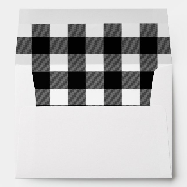 Black White Buffalo Plaid Envelope (Back (Bottom))