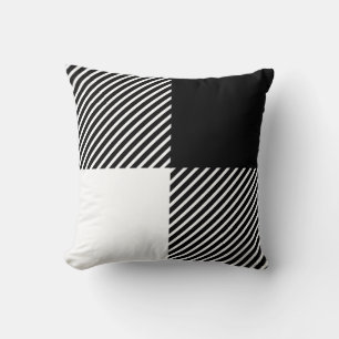 Black White Buffalo Plaid Pattern  Cushion