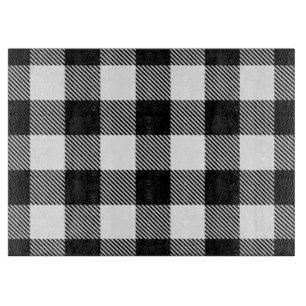 Black White Buffalo Plaid with Twill Cutting Board