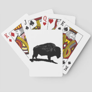 Black & White Buffalo Playing Cards