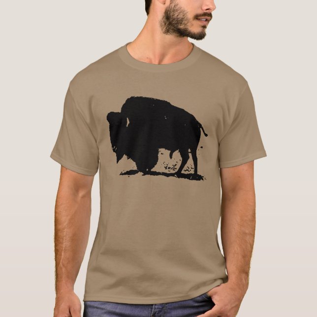 Black & White Buffalo Silhouette T-Shirt (Front)