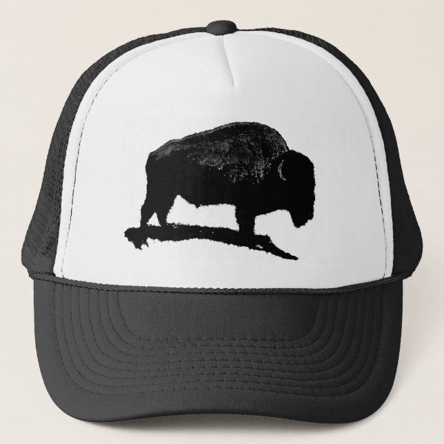Black & White Buffalo Trucker Hat (Front)