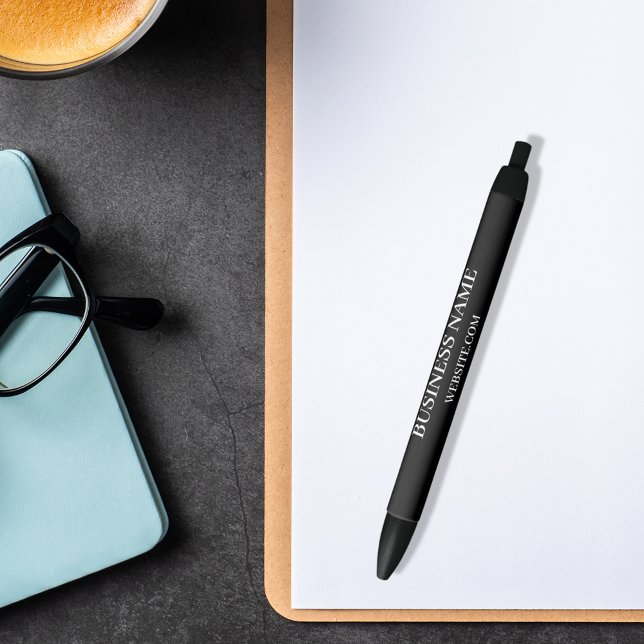 Black white busines name website black ink pen (Creator Uploaded)