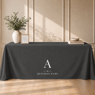 Black & White Business Branded Table Banner Tablecloth