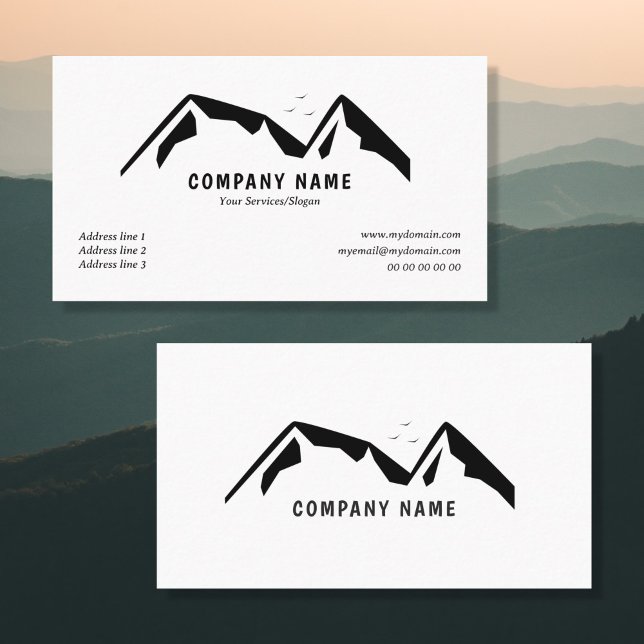 Black & White Business Card with Mountains (Black & White Business Card with Mountains)