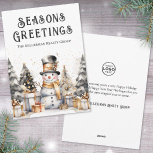 Black White Business Christmas Holiday Card