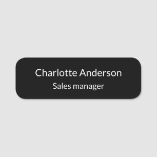 Black white business employee  name tag