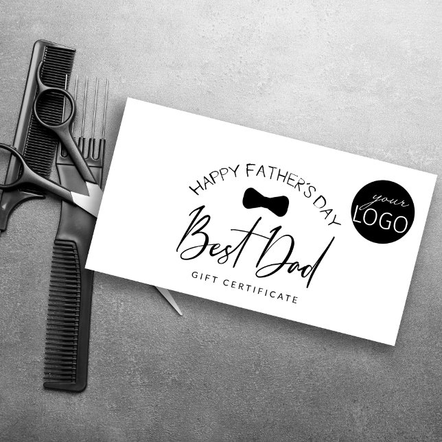 Black & White Business Fathers Day Gift Certificat (Creator Uploaded)