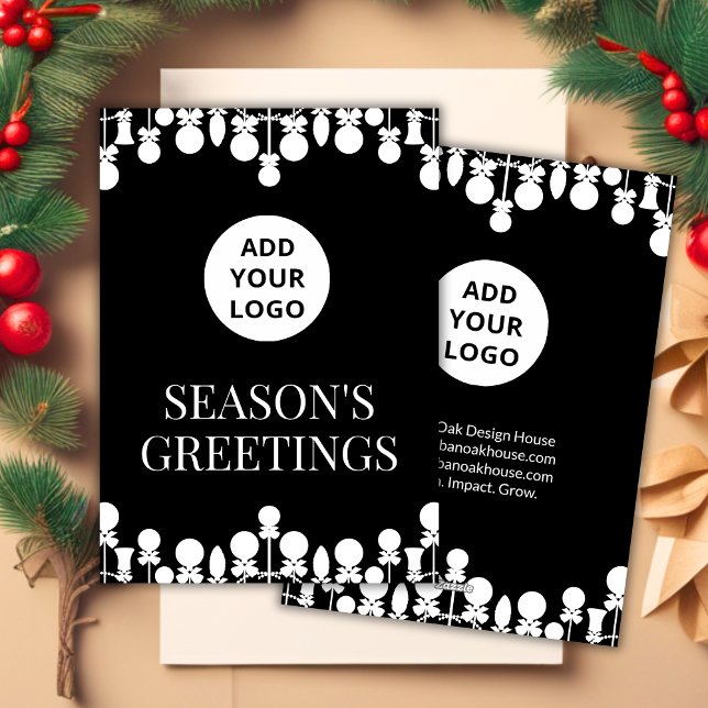 Black & White Business Holiday Card | Logo (Creator Uploaded)