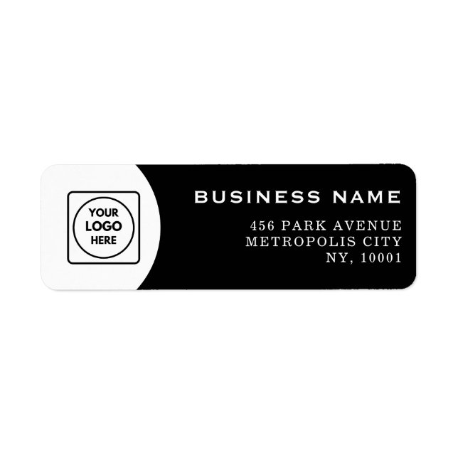 Black White Business Logo Clean Professional Label (Front)
