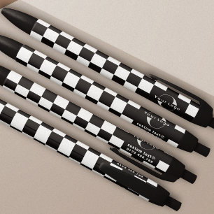 Black & white Business logo Company brand Checkers Black Ink Pen
