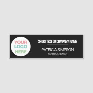 Black White Business Logo, Employee Name Job Title Tag