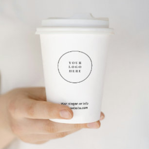 Black White Business Logo Minimal Business Paper Cups