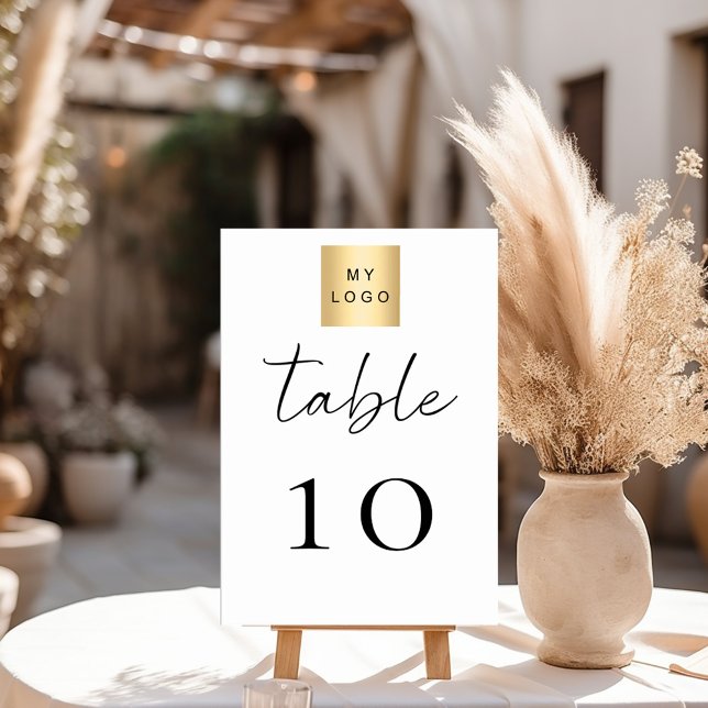 Black white business logo table number (Creator Uploaded)
