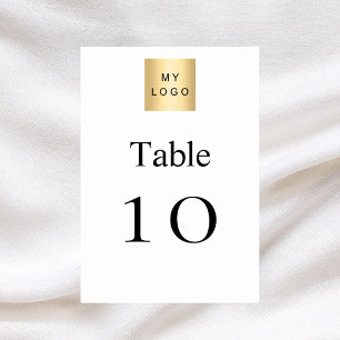Black white business logo table number