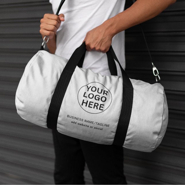 Black & White Business Logo & Text Promotional  Duffle Bag (Creator Uploaded)