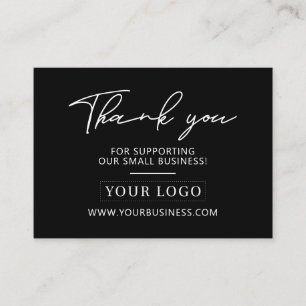 Black & White Business Logo Thank you Product Care Business Card