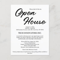 Black & White Business Open House Invitation