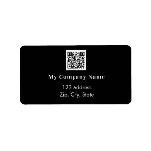 Black white business qr code return address label