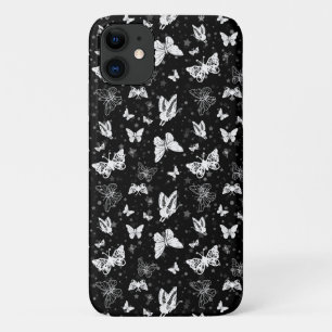Black White Butterfly Illustration Pattern Design Case-Mate iPhone Case