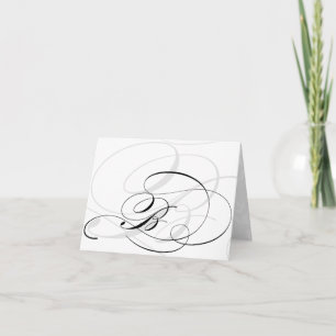 Black & White Calligraphy Initial B Monogram Cards