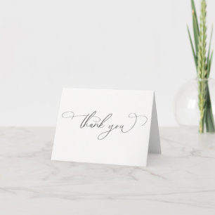 Black & White Calligraphy Minimalist  Thank You Card