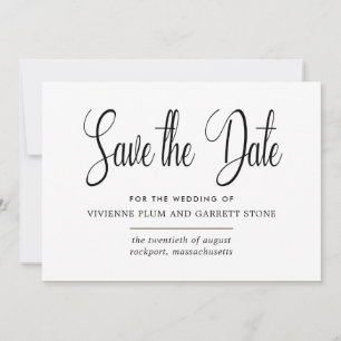 Black & White Calligraphy Save the Date